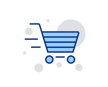 Teslim Hizmeti satır simgesi. Alışveriş sepeti tabelası. Vektör