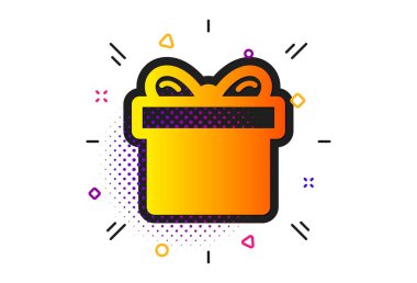 Hediye kutusu simgesi. İşaret mevcut. Vektör