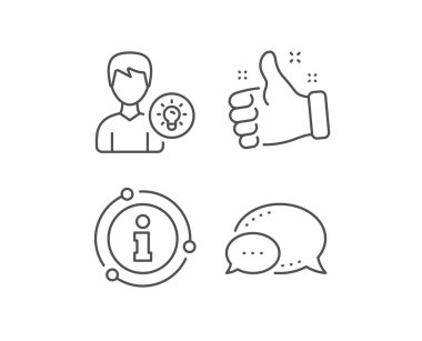 Kullanıcı satırı simgesi. Lamba ampul işareti ile profil. Vektör