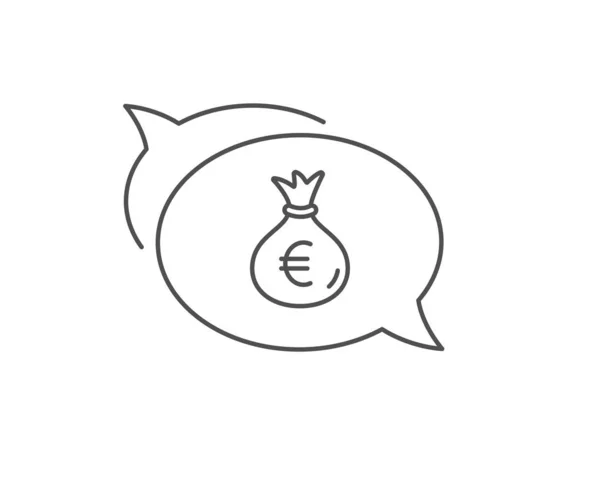 Icono de línea bolsa de dinero. Efectivo Moneda bancaria. Vector — Archivo Imágenes Vectoriales