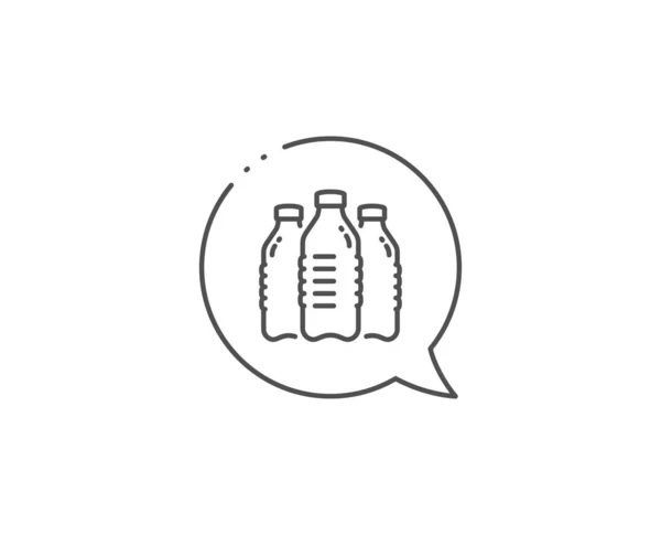 Icono de línea de botellas de agua. Signo de aguamarina. Vector — Vector de stock