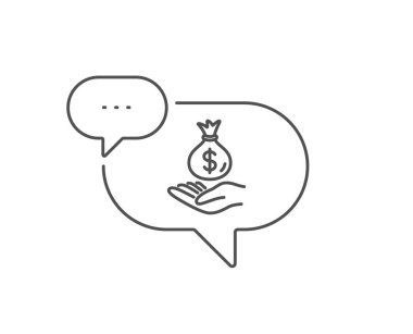 Gelir para satırı simgesi. Tasarruf işareti. Vektör