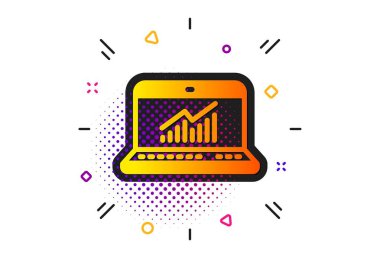 Veri Analizi ve İstatistik simgesi. Bilgisayar. Vektör