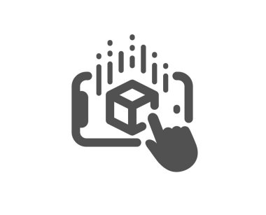 Artırılmış gerçeklik telefon simgesi. Vr simülasyon işareti. 3d küp. Vektör