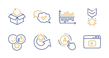 Ab testi, İade paketi ve Onaylı simgeler ayarlanır. Kazanan madalya, Paylaşım fikri ve Benzeri işaretler. Vektör
