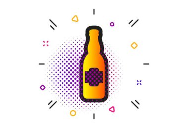 Bira şişesi simgesi. Pub Craft bira işareti. Vektör