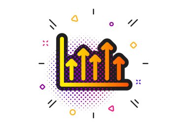 Büyüme grafiği simgesi. Üst oklar işareti. Vektör