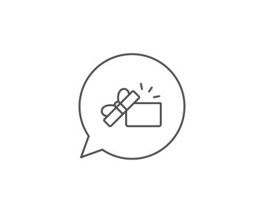 Açılan Hediye kutusu satırı simgesi. Şu anki işaret. Vektör