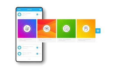 Quickstart kılavuzu, Bitkiler sulama ve Yummy gülümseme simgeleri ayarlayın. İşe alım işareti. Vektör