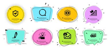 Yapay zeka, posta ve Yaratıcı fikir simgeleri ayarlayın alın. Vektör