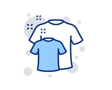 T-shirt çizgi simgesini temizleyin. Çamaşır gömlek işareti. Giyim temizleyicisi. Vektör