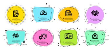 Göz kontrol listesi, Boşluk ve Güvenli zaman simgeleri ayarlayın. Aşk mektubu ve kimlik kartı işaretleri gibi. Vektör