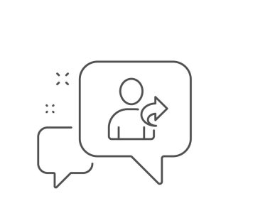 Bir arkadaş satırı simgesine bakın. Paylaş işareti. Vektör