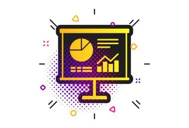 Sunum billboard işareti simgesi. Diyagram sembolü. Vektör