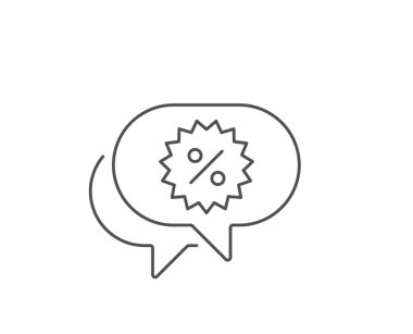 İndirim satırı simgesi. Özel teklif işareti. Vektör