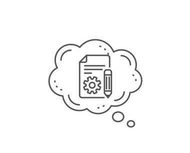 Dokümantasyon satırı simgesi. Teknik talimat işareti. Vektör