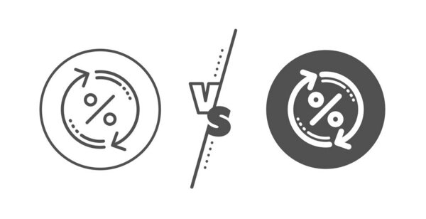 Loan percent update line icon. Discount sign. Vector