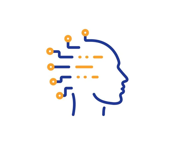 Icono de línea de inteligencia artificial. Signo de cabeza Ai. Vector — Archivo Imágenes Vectoriales