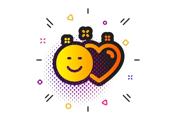 Social media like icon. Heart, smile sign. Vector