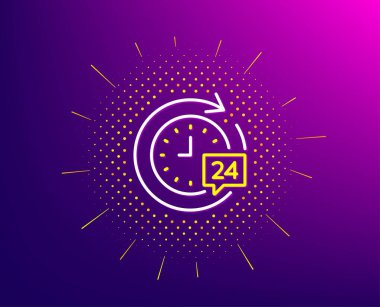 24 saat teslimat satırı simgesi. Zaman işareti. Vektör