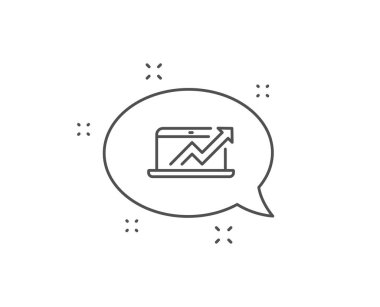 Veri Analizi ve İstatistik ler satır simgesi. Bilgisayar. Vektör