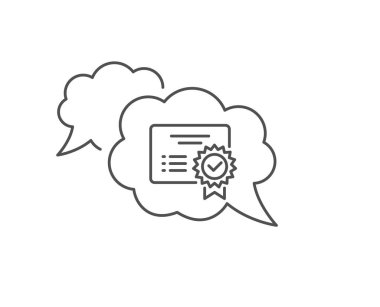 Sertifika satırı simgesi. Doğrulanmış belge işareti. Vektör