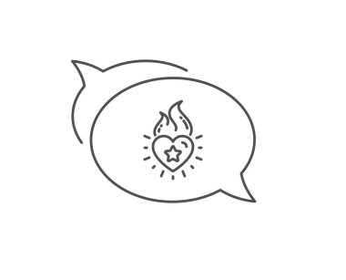 Kalp alev hattı simgesi. Aşk ateşi duygu işareti. Vektör