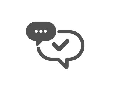 İşaret simgesini işaretle. Onaylı tabela. Konuşma balonu sohbet. Vektör