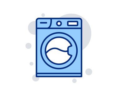 Çamaşır makinesi satır simgesi. Temizlik servisi. Vektör