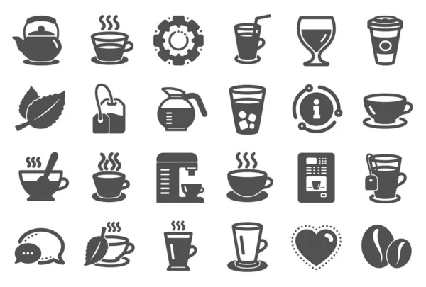 コーヒーと紅茶のアイコン。ティーポット コーヒーポットベクトル — ストックベクタ