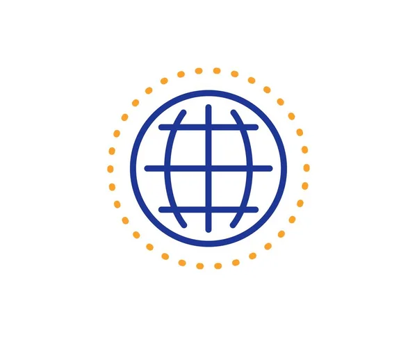 Icono de línea Globe. Signo del mundo o la Tierra. Vector — Archivo Imágenes Vectoriales