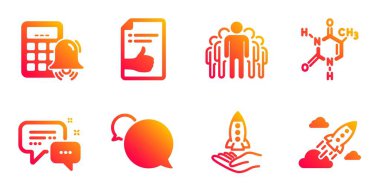 Grup, Onaylı belge ve Hesap Makinesi alarm simgeleri ayarlayın. Vektör