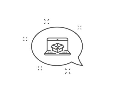 Çevrimiçi teslimat satırı simgesi. Parsel takip işareti. Vektör