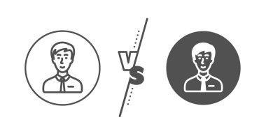 Erkek çizgisi simgesi. Kullanıcı veya işadamı kişi işareti. Vektör