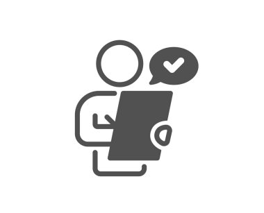 Müşteri anketi simgesi. Sözleşme başvuru işareti. Anlaşma belgesi. Vektör