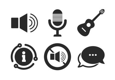 Müzikal unsurlar simgesi. Mikrofon, Ses hoparlörü. Vektör