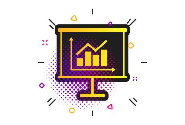 Sunum billboard işareti simgesi. Diyagram sembolü. Vektör