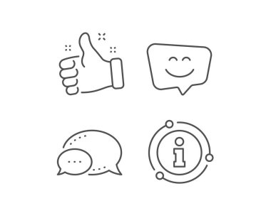 Gülümseme yüz çizgisi simgesi. Mutlu ifade sohbet işareti. Konuşma balonu. Vektör