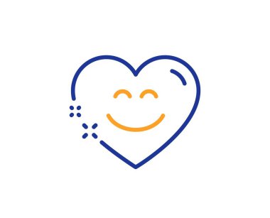 Smile sohbet satırı simgesi. Mutlu ifade işareti. Kalp konuşma balonu. Vektör