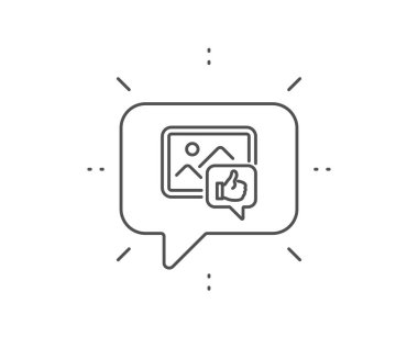 Fotoğraf çizgisi simgesi gibi. Başparmak yukarı işareti. Vektör