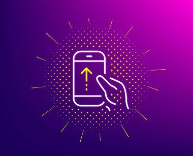 Telefon hattı simgesini yukarı kaydırın. Kaydırma ok işareti. Açılış sayfası kaydırma. Vektör