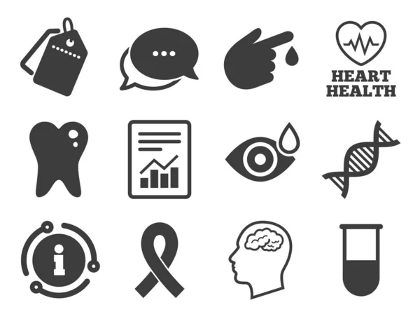 Medicine, medical health and diagnosis icons. Vector — Stock Vector