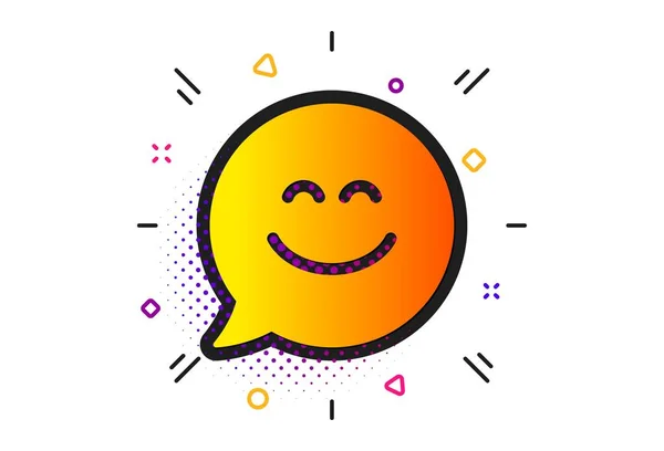 Lächeln Chat-Symbol. glückliches Emoticon Zeichen. Sprechblase. Vektor — Stockvektor