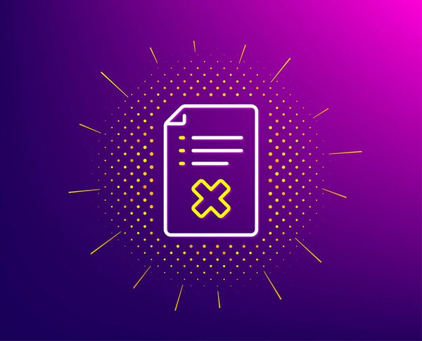 Отвергнуть значок строки файла. Отказаться от подписи документа. Вектор
