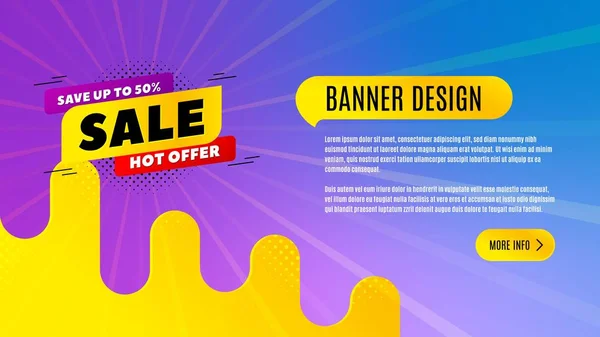 Sale 50% off badge. Discount banner shape. Vector — Stock Vector