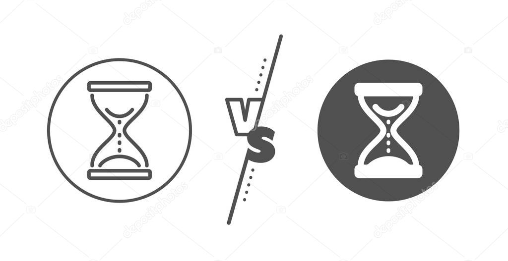 Time hourglass line icon. Sand watch sign. Vector