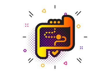 Stratery gol işareti. Yarı ton daireler deseni. Hedef yol simgesi. Çekirdek değer sembolü. Klasik düz hedef yol simgesi. Vektör