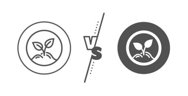 Fikir işaret bırakır. Konsepte karşı. Başlangıç satırı simgesi. Başlat proje simgesi. Satır vs klasik başlangıç simgesi. Vektör