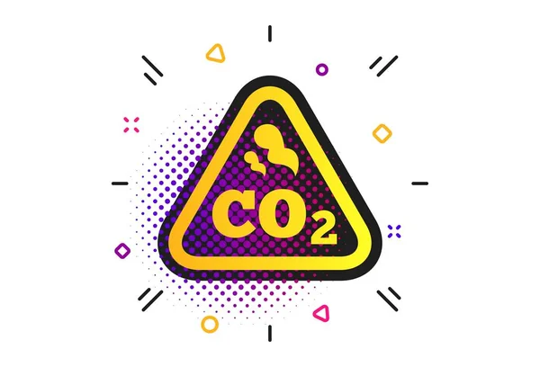 Icono Signo Fórmula Dióxido Carbono Co2 Patrón Puntos Medio Tono — Vector de stock