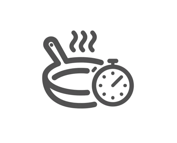 烹饪计时器标志 煎锅图标 食物准备符号 经典扁平风格 简单的煎锅图标 — 图库矢量图片